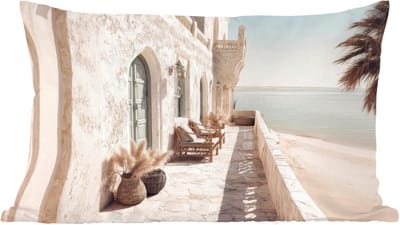 Sierkussens - Kussentjes Woonkamer - 60x40 cm - Terras - Stoelen - Strand - Beige
