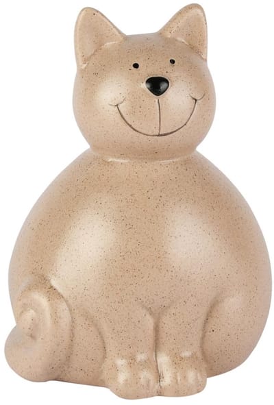 Dekoratief | Poes 'Andrea', beige, porselein, 9x9x13cm | A255144
