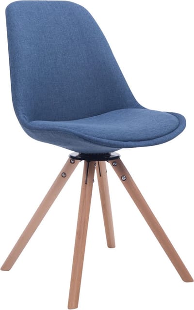 CLP Troyes Bezoekersstoel - Stof blauw natura
