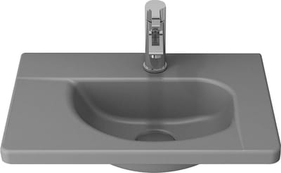 Wastafel Creavit Bocchi Taormina Design 44x31cm Mat Grijs Met Kraangat