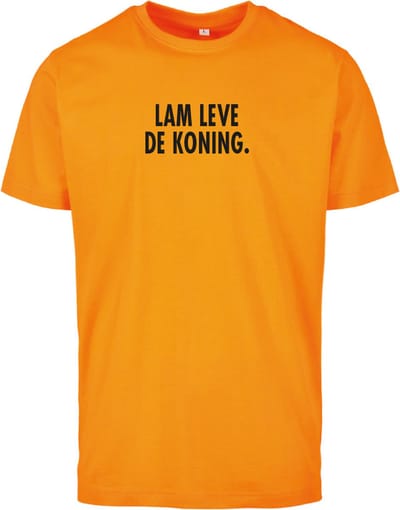 T-shirt oranje S - Lam leve de koning - soBAD. - Koningsdag - Oranje shirt dames - Oranje shirt heren - Unisex - Regular fit