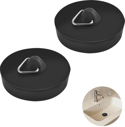 Set van 2 Universele Waspluggen van 4,5 cm - Voorkom Waterverlies en Geurtjes in Badkamer en Keuken, Ideaal voor Afvoer en Sanitair