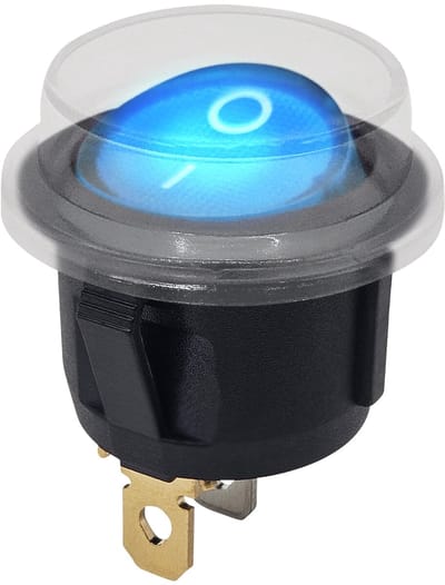 ProRide Wipschakelaar ON-OFF KCD2-220 - met Beschermkapje - Rond - 3 pins - 250V/6A - Blauw