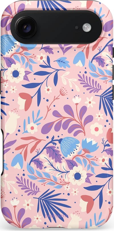 Casetastic hoesje geschikt voor Apple iPhone Air - MagSafe - Dubbellaagse bescherming - Bloeispel - Fashion Case - Lichtroze Lavendel Crème Lichtgrijs
