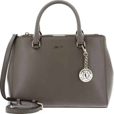 DKNY Leren Schoudertas Handtas Bryant Satchel Toffee Bruine