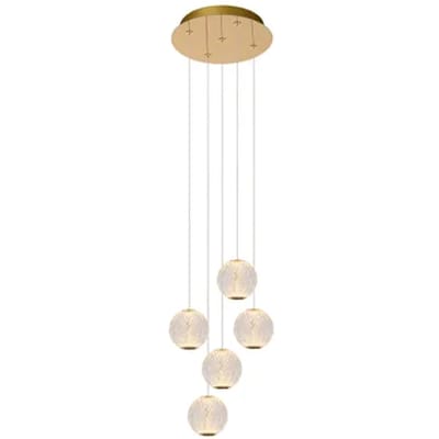 Lucide CINTRA - Hanglamp - Ø 32 cm - LED Dimbaar - 5x4,7W 2700K - Transparant