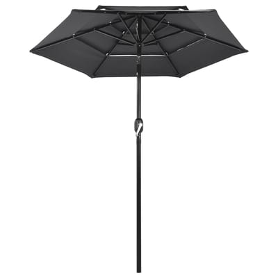 vidaXL Parasol 3-laags met aluminium paal 2 m antracietkleurig