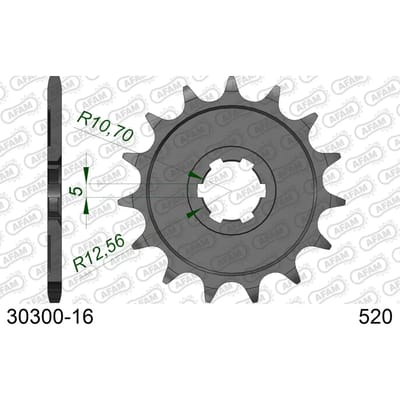 Stalen motortandwiel voor Afam 520 16 dents