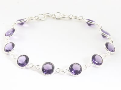 Fijne zilveren armband met amethist