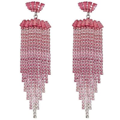 Yehwang Oorbellen Strass met details roze
