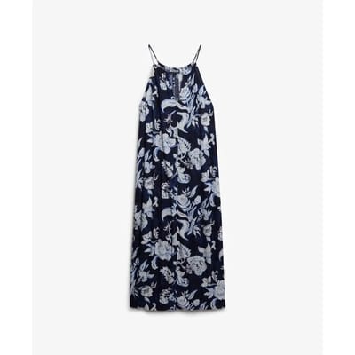 Superdry Beach Camimaxi-jurk Blue Grootte: 44