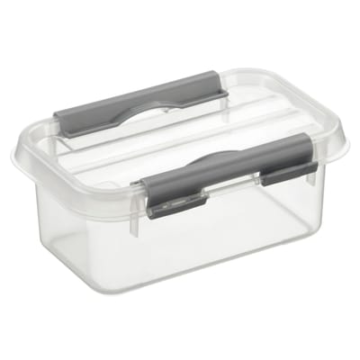 Sunware - Q-line opbergbox 0,5L transparant metaal - 10 x 15 x 6,3 cm