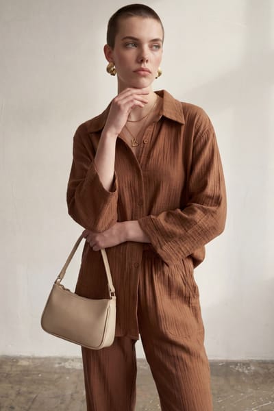 Muslin Stof Twee-Delige Set met Shirt en Broek