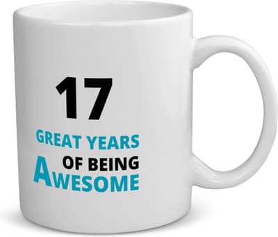 Akyol - 17 great years of being awesome koffiemok - theemok - Hoera 17 jaar - iemand die 17 jaar is geworden - verjaardagscadeau - verjaardag - cadeau - kado - geschenk - gift - goeie jaren - 350 ML inhoud