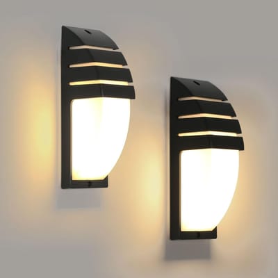 2 stuks 12W buitenwandlampen, IP65 waterdichte LED buiten-/binnenwandlamp, binnenwandlamp voor binnenplaats, tuin, terras, muur of pad, warm wit licht 3000K