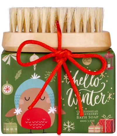 green-goose® Zeep & Nagelborsteltje Giftset - 100g handgemaakte zeep - frisse, winterse geur van dennennaalden en bessen.