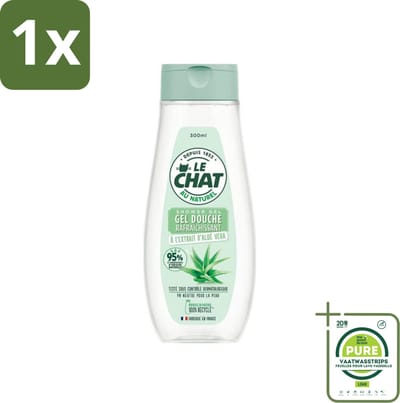 1 x Le Chat - Douchegel - PH Neutraal - Met Extract Van Aloë Vera - Verfrissend - 300 ml - Douchegel - Aloë Vera - PH Neutraal - Verfrissend - Huidverzorging