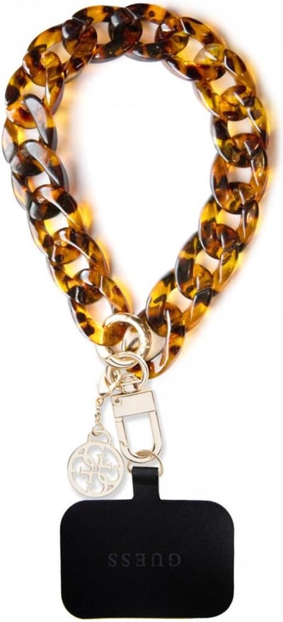 Guess Big Hand Strap - Universeel Telefoon Koord - Universele Polsstrap - Smartphone Ketting - Geschikt voor alle Smartphones - Goud Brons