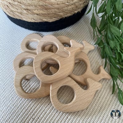 Houten Bijtring | Walvis | Hout | Dieren | Hobby | DIY | Ringen | Kralen | Baby Shower | Kinderkamer | Fopspeen | Baby Mobiel | Cadeau idee | Doe het zelf | Baby | 100%  Onbewerkt | TheOldOmen |