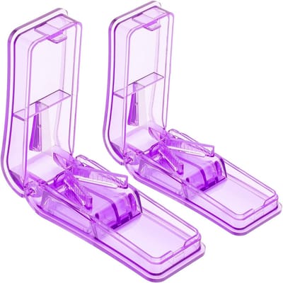 ComfiCare® Pillensnijder 2 stuks - Pillensnijder kleine pillen – Pillensnijder voor harde pillen - Pillendoosje klein – Pillendoos met pillensnijder - Pillen snijder - Pillensplijter – Pill cutter - Paars