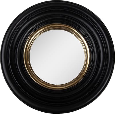Clayre & Eef Spiegel Ø 25 cm Zwart Polyresin