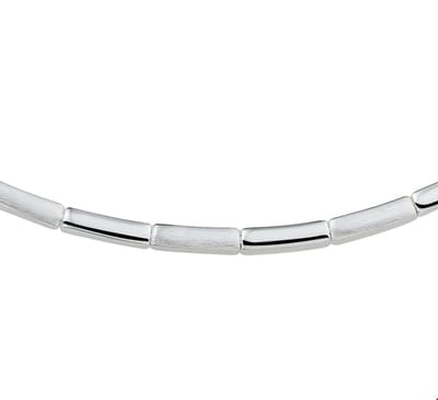 Zilver Gerhodineerde Collier poli/mat 3 1326310 45 cm
