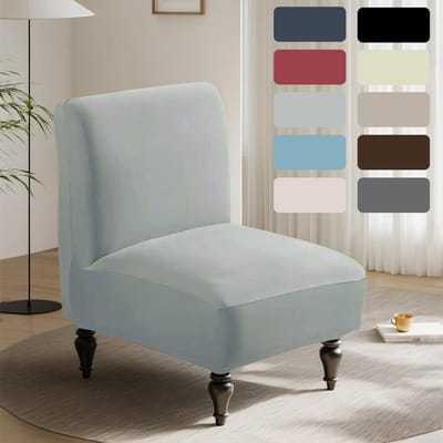 Housse de tabouret grasse en soie de lait de bufflonne imperméable élastique Housse de fauteuil simple Housse de chaise d'hôtel Housse de protection 33*46.6*22.9 cm gray