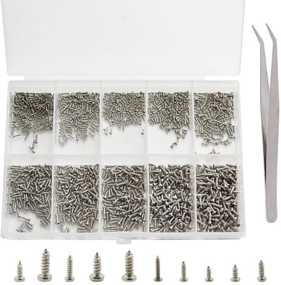 Zelftappende Mini Schroeven Assortiment Set van 1200 Stuks voor Brillen, Horloges, Telefoons en Laptops