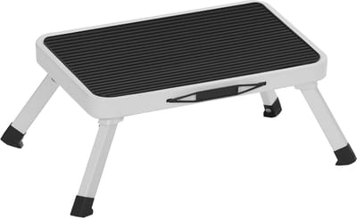 SONGMICS - Ladder - Opvouwbare Enkelvoudige Trapladder van Staal - Antislip Treetrede - Belastbaar tot 150 kg