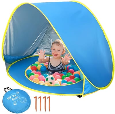 Dailygoods - Strandschelptent voor baby's met zwembad - Pop-up UV-bescherming