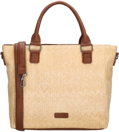 Beagles Formentera Handtas - Shopper - Crossbody - Schouderband - Riet - Zomer - Ritsvakken - Praktisch - Natuur