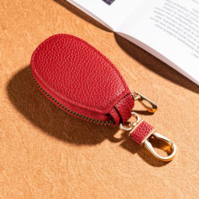 Sac à clés pour hommes et femmes, grande capacité, multifonction, sac de rangement pour clés, simple et petit, pour la maison rouge