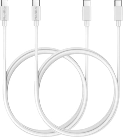 2x USB C naar USB C Kabel Wit - 1 meter - Oplaadkabel voor Samsung Galaxy S25 / S25 PLUS / S25 ULTRA / S24 / S24 PLUS / S24 ULTRA / S23 / S23 PLUS / S23 ULTRA
