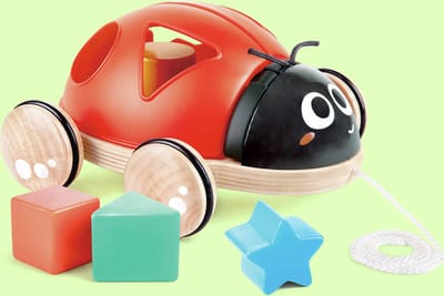 Hape Vormenstoof Lieveheersbeestje – Trekspeelgoed met 4 Houten Blokken, vanaf 12 maanden