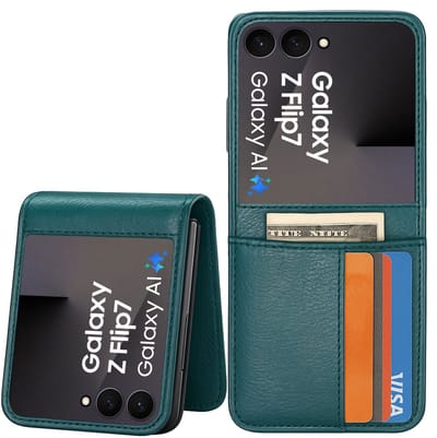 ChiGuard Wallet Case geschikt voor Galaxy Z Flip 7 – Book Case - Portemonnee - Petrolblauw