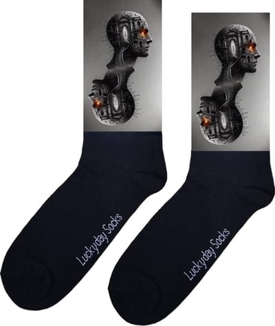 Hoofd - Verjaardag cadeau - Grappige sokken - Leuke sokken voor heren en dames - Moederdag - Vaderdag - Cadeau voor hem en haar - Kerstcadeau - Vrolijke sokken - Mechanisch - Huis - Valentijns cadeau - Sokken waar je vrolijk van wordt - 37-44