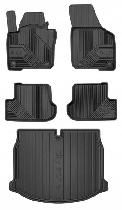 Frogum 77 & DryZone - Automattenset en Kofferbakmat - Geschikt voor Volkswagen Beetle Hatchback (2011-2019) - Laser-fit Pasvorm - TPE Rubber - Geurloos