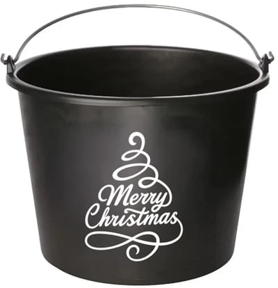 Emmer - Merry Christmas - Kerst emmer - Cadeau emmer - met tekst - 12 liter - zwart