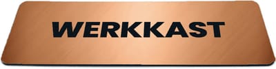Deurbordje Brons/Koper-look met tekst werkkast - Formaat 150 x 50 mm x 1,6 mm - Zelfklevend | Luxe uitstraling | Geborstelde Koper/Brons toplaag | Gratis Verzending | Decoporta