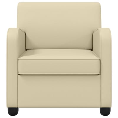 vidaXL - Fauteuil - Crèmekleurig - Kunstleer