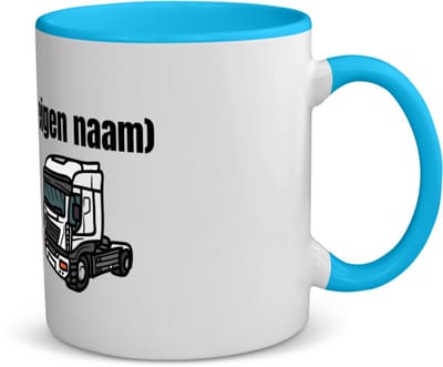 Akyol - vrachtwagen kop stuk met eigen naam koffiemok - theemok - blauw - Vrachtwagen chauffeur - vrachtauto chauffeurs - iemand die houdt van vrachtwagens - verjaardag - cadeau - kado - geschenk - 350 ML inhoud