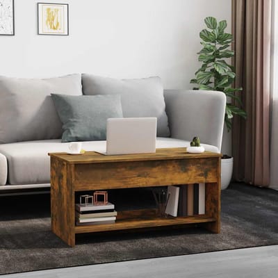 vidaXL - Salontafel - 102x50x52,5 - cm - bewerkt - hout - gerookt - eikenkleurig
