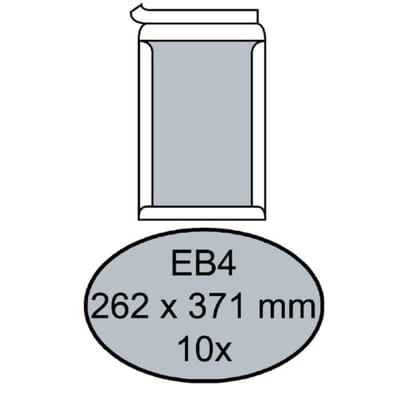 Envelop Quantore bordrug EB4 262x371mm zelfklevend wit 10 stuks