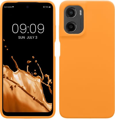 kwmobile telefoonhoesje geschikt voor Motorola Moto G05 / Moto E15 - Hoesje met siliconen coating - Smartphone case in fruitig oranje