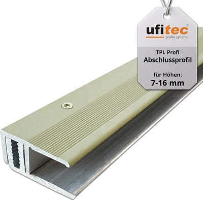 Vloerprofiel Systeem - Afwerkingsprofiel - Vloerovergangen Maken - Automatisch Verstelbaar - 100 cm Lengte - Licht Goud