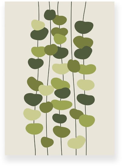 Poster 20x30 cm - Eucalyptus Takken - Planten - Groen - Beige - Minimalistisch - Botanisch - Muurdecoratie - Wanddecoratie