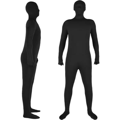 Volledige lichaamsfotografie Chromakey pak Unisex volwassen bodysuit Stretch kostuum voor foto video speciaal 160cm zwart