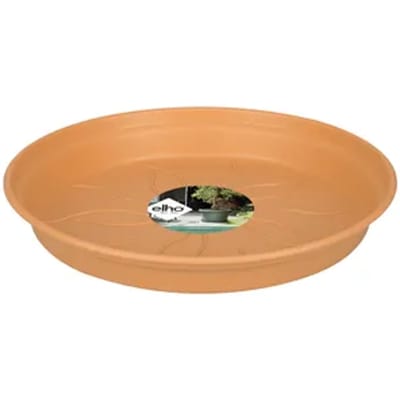 Elho Green Basics Schotel 22 - Schotel voor Binnen en Buiten - Kweken en Oogsten - Ø 21.5 x H 3.2 cm - Mild terra