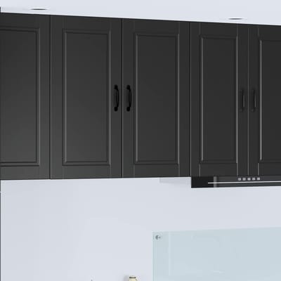vidaXL - Wandkast - PORTO - Zwart - 80 - x - 31 - x - 80 - cm - Bewerkt - hout