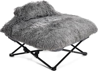 Napzzz Honden katten mand Ligstoel Fuzzle met Kussen - Grijs 72 x 72 x 18 cm